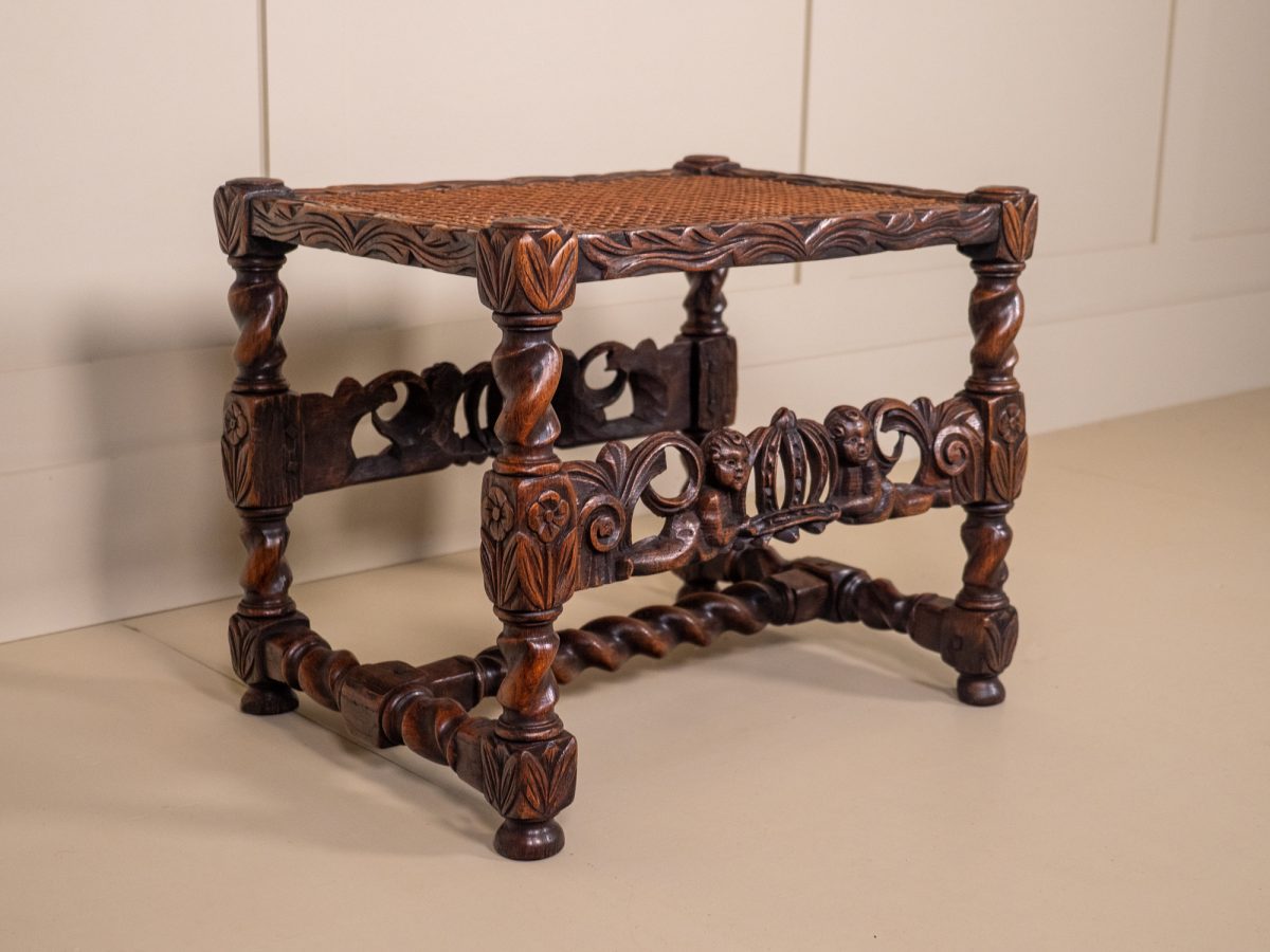 Cane Seat Footstool