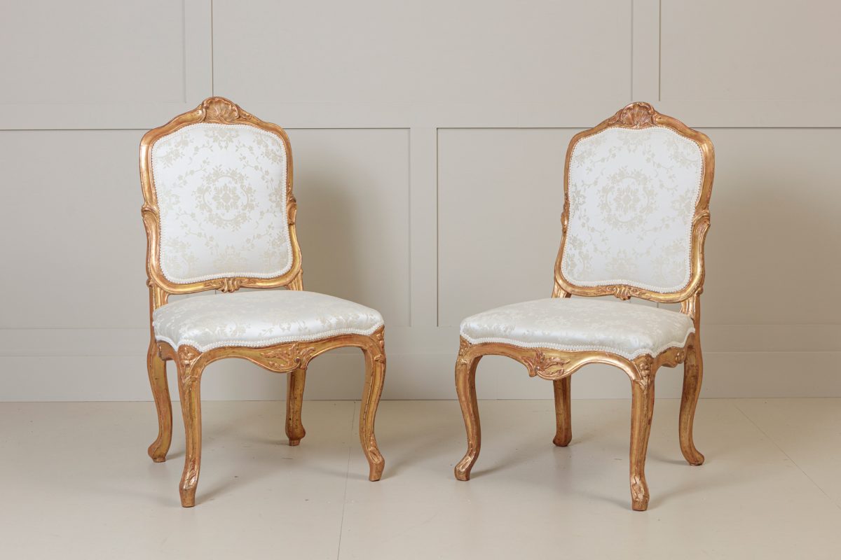 Pair Giltwood Salon Chairs