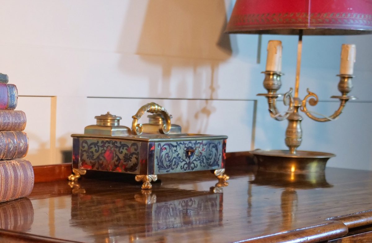 Louis XIV style red boulle inkstand - Image 2