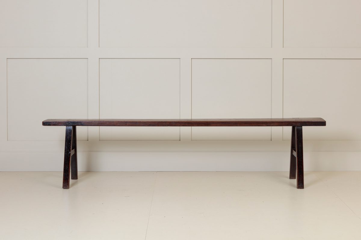 19th Century Single Plank Oak Bench - Image 2