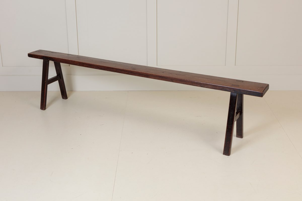 19th Century Single Plank Oak Bench - Image 5
