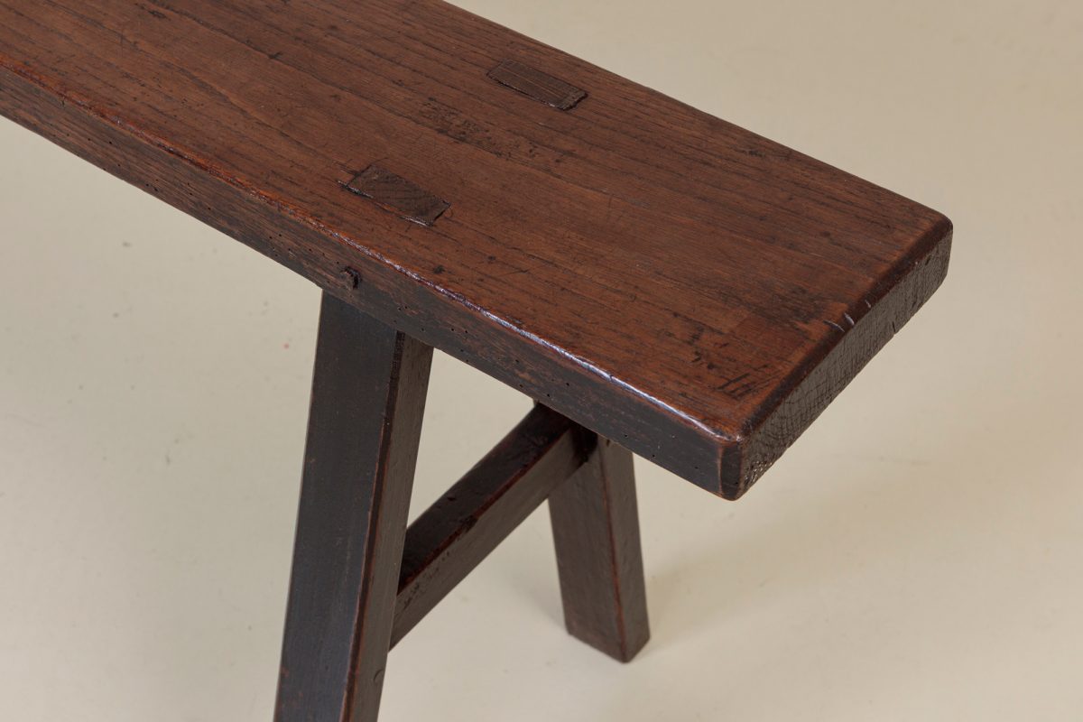 19th Century Single Plank Oak Bench - Image 4