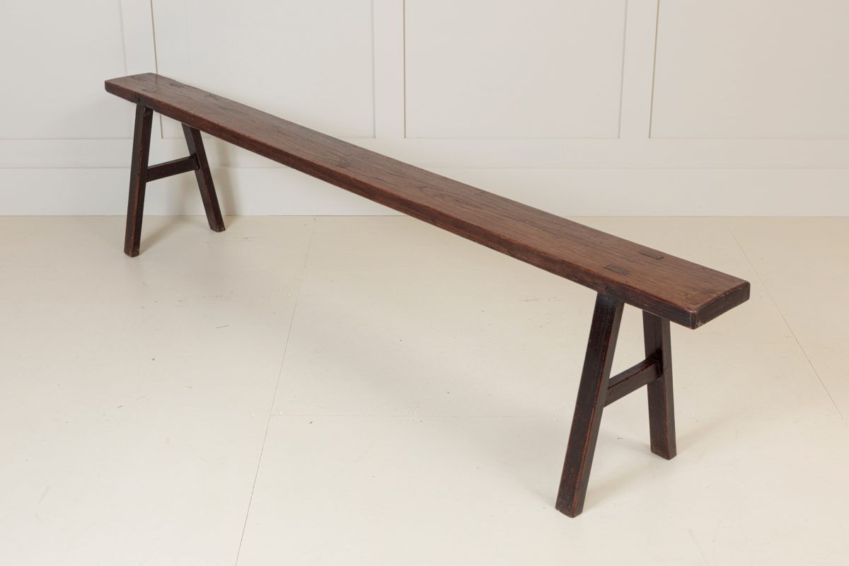 19th Century Single Plank Oak Bench - Image 3