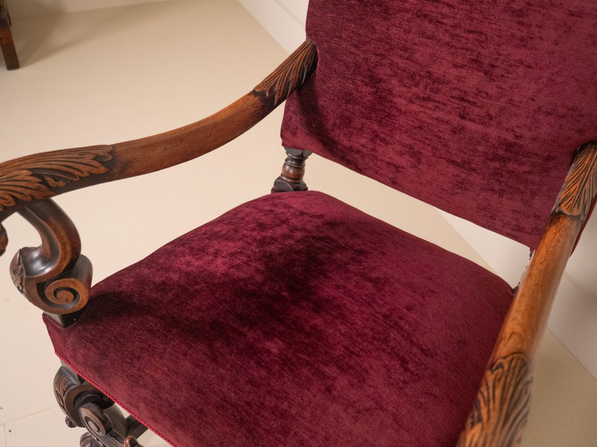 19th Century Carolean Style open Armchair - Image 2