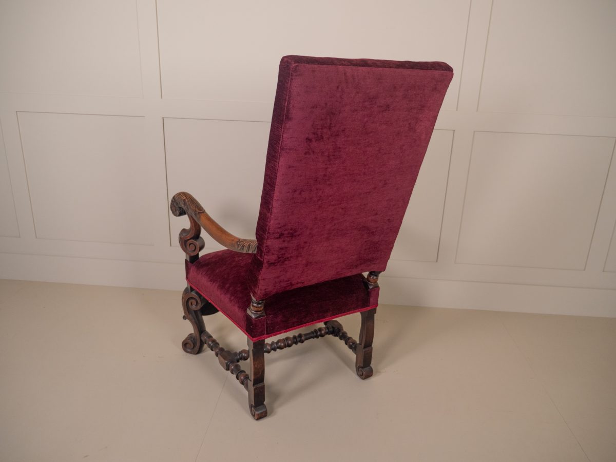 19th Century Carolean Style open Armchair - Image 3