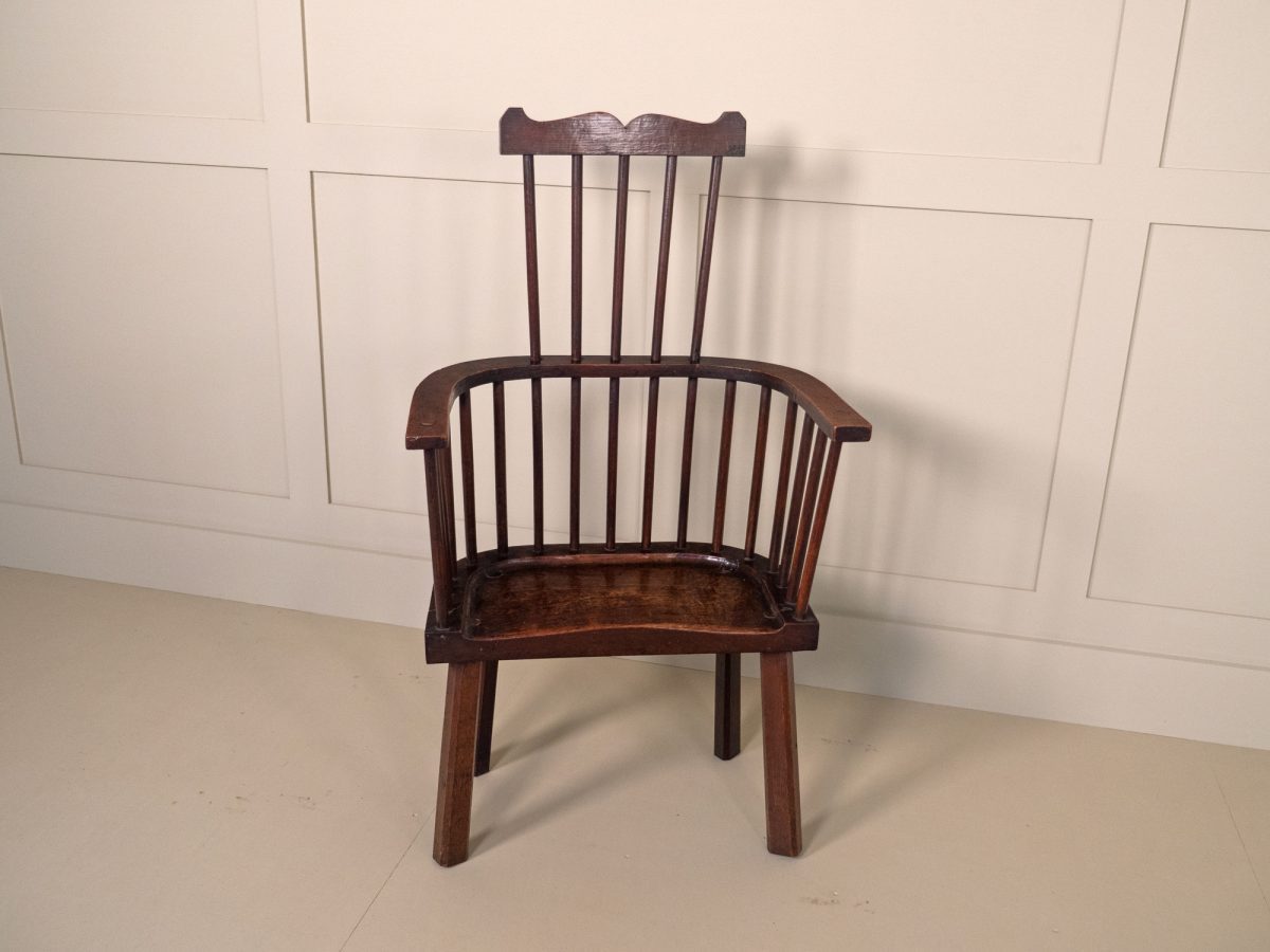 Primitive Oak Windsor Armchair