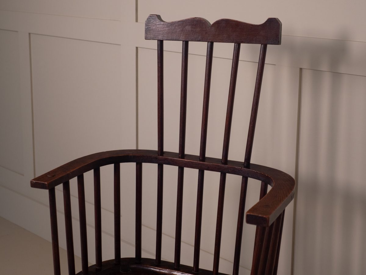 Primitive Oak Windsor Armchair - Image 7