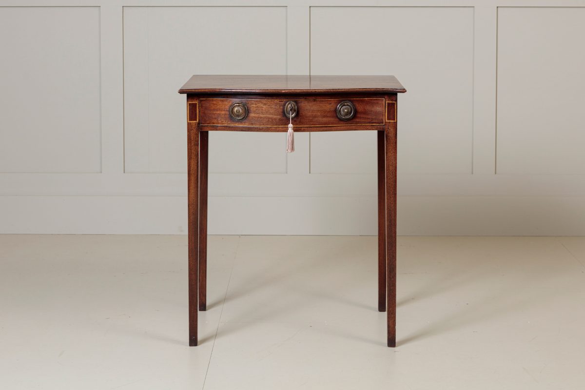 Mahogany Serpentine front side table