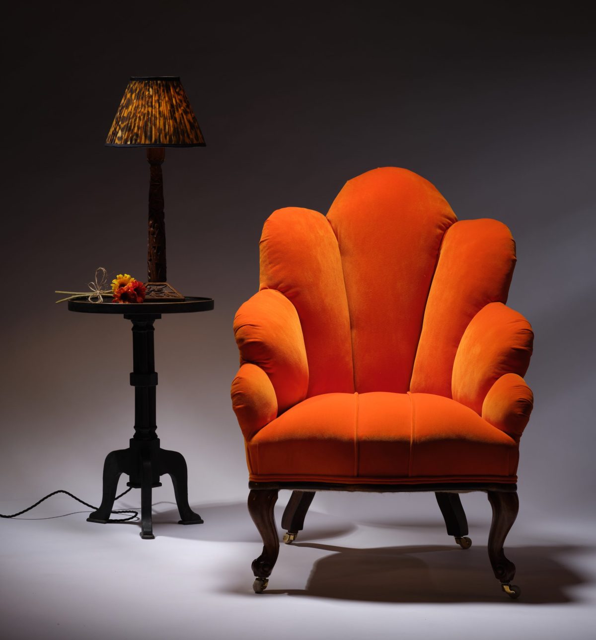 Orange Scallop Chair