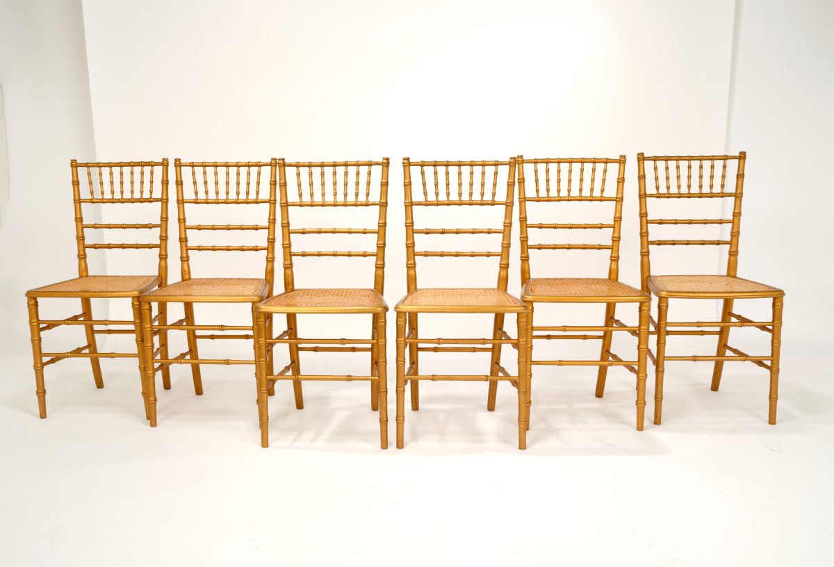 Gold Cane Chairs - Image 3