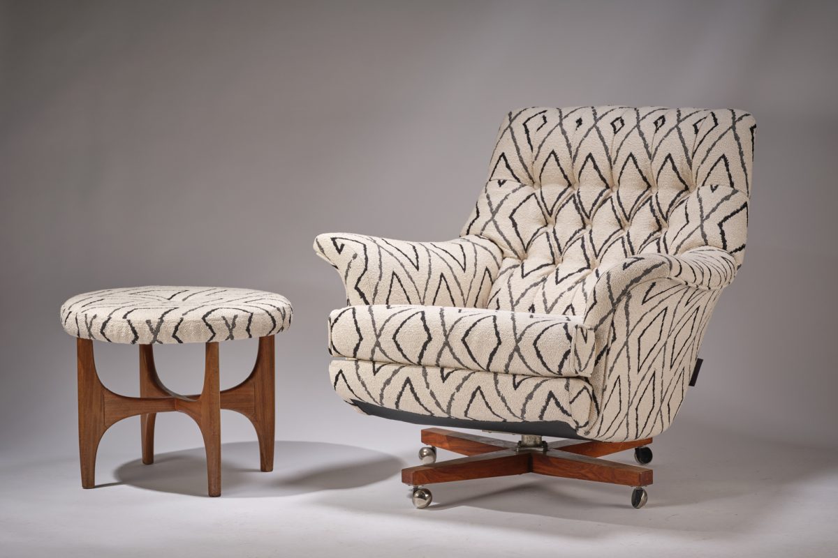 Geometric G Plan Chair and foot stool