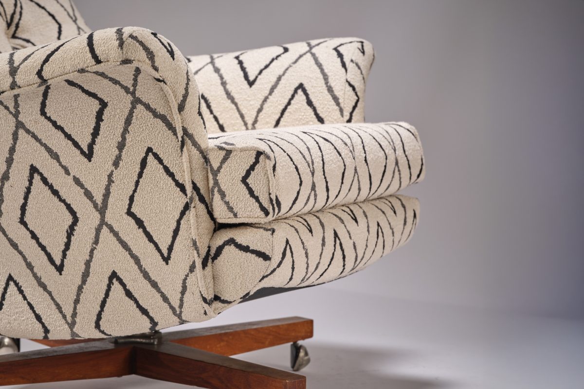 Geometric G Plan Chair and foot stool - Image 8